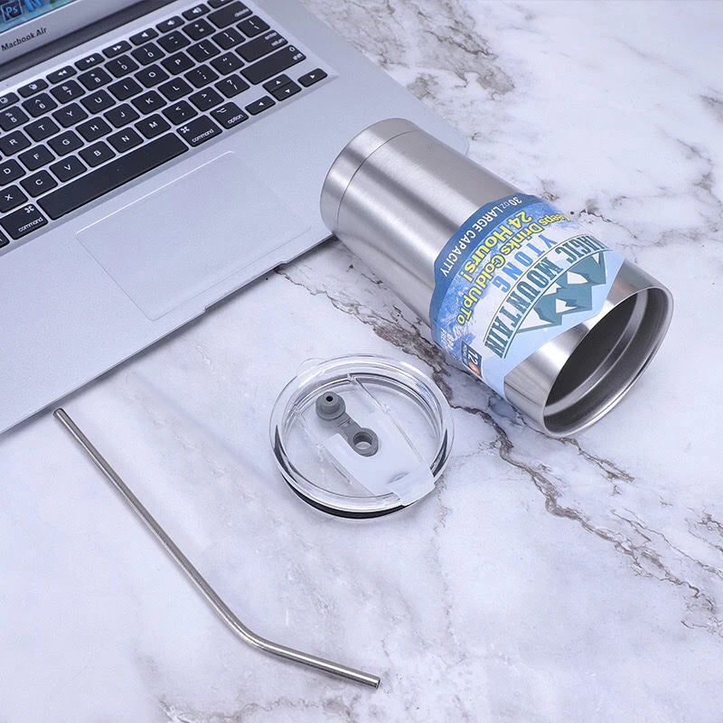 Magic Stainless Cup with Straw Ice Coffee Drink