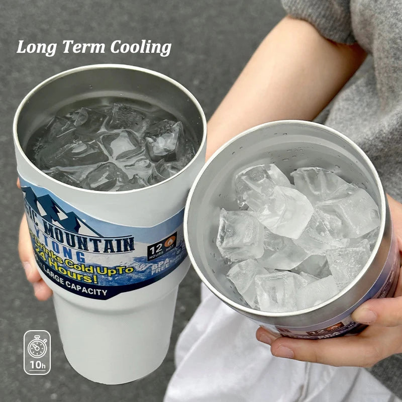 Magic Stainless Cup with Straw Ice Coffee Drink