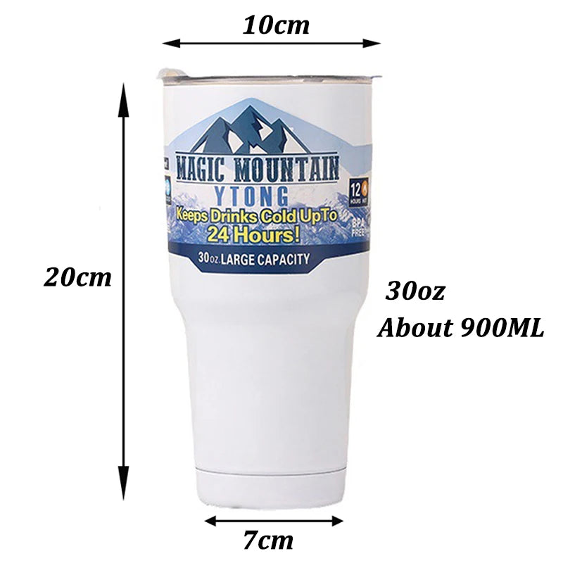 Magic Stainless Cup with Straw Ice Coffee Drink