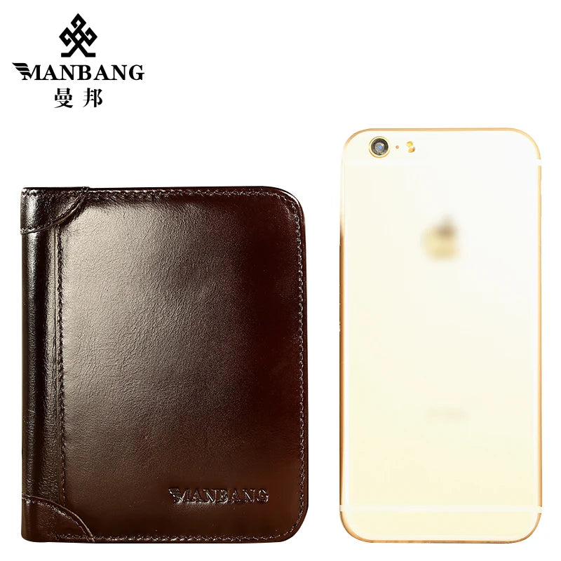 Wallet Genuine Leather Men Wallets Short Male Purse Card Holder