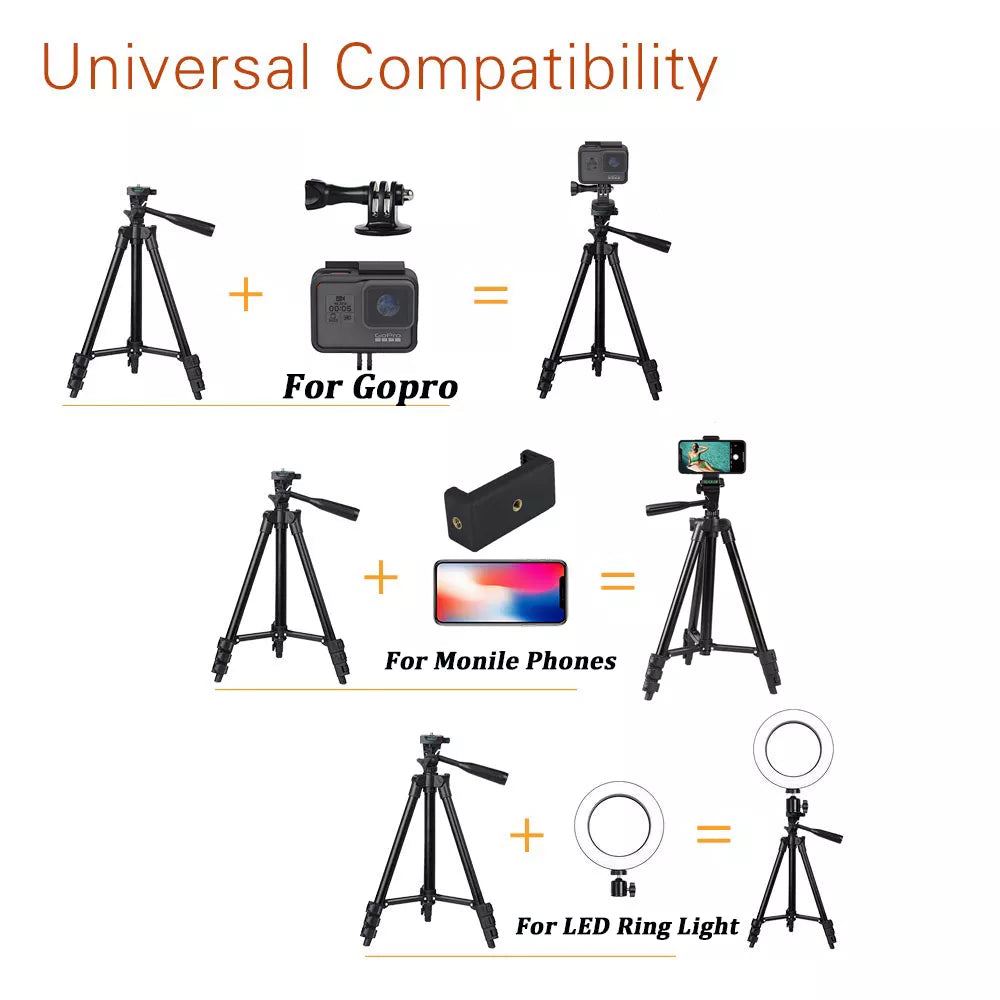 Tripod Stand 40inch Universal Photography for Gopro iPhone Samsung Xiaomi Huawei Phone