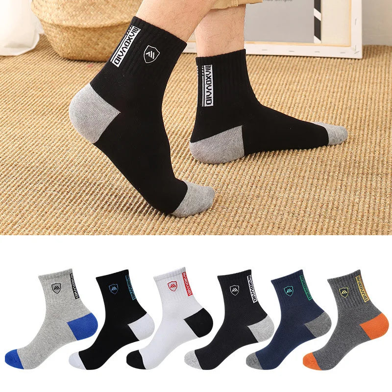 5 Pairs Apring And Fall Mens Sports Socks Summer Meias EU 38-43