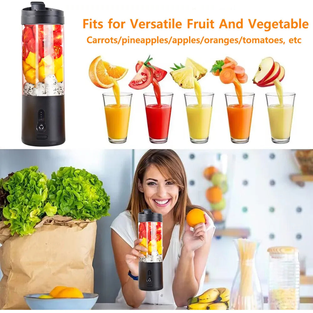 Mini Portable Blender Electric Fruit Juicer Smoothie Orange Fresh Juice Blender Multifunction Rechargeable Portable Bottle Mixer