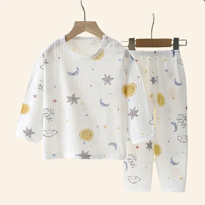 Children Sets Cotton Kids Clothes Long/Short Sleeve Home  Sleepwear Children's Clothing Boy Girl Autumn winter Tops Pants Suits