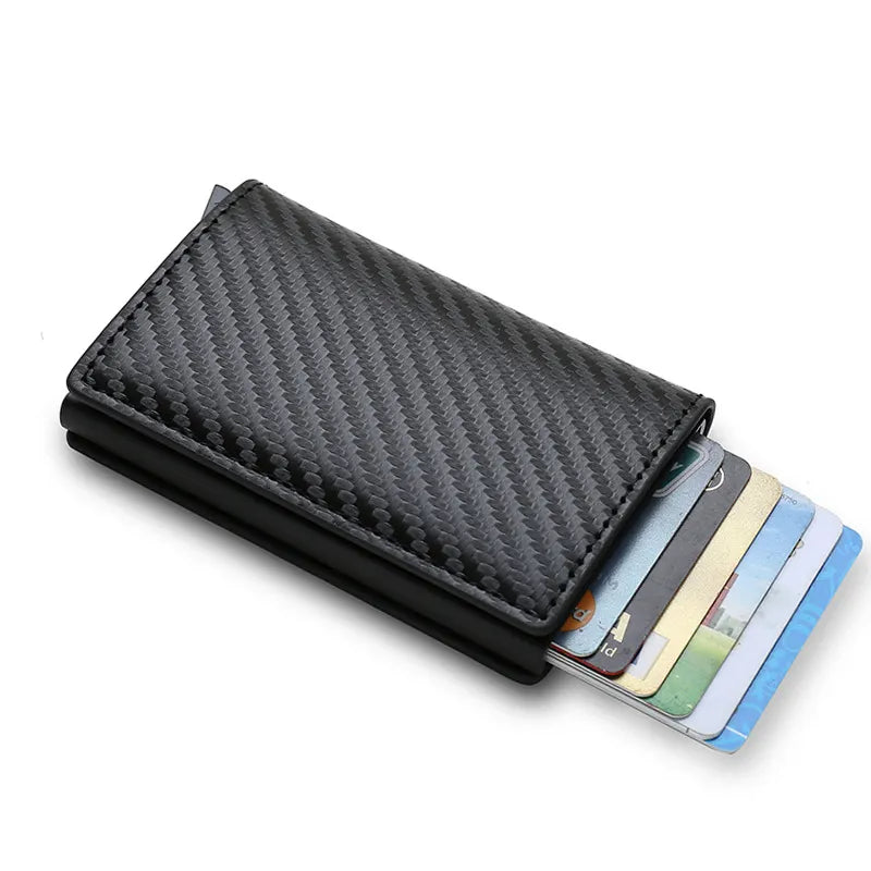 Carbon Fiber Card Holder Wallets Men RFID Black Magic  Money Bag Male Purses